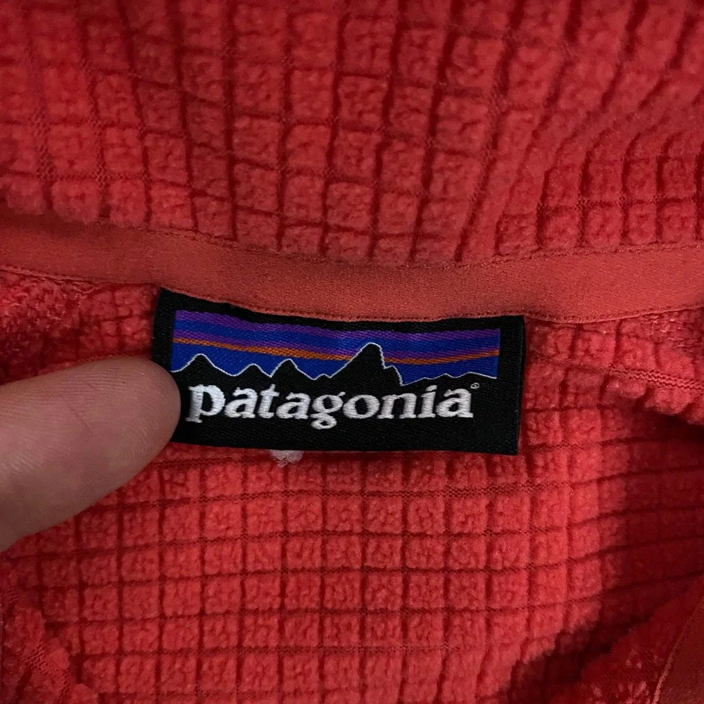 Patagonia R1 Pullover FITS Women Medium Red Waffle Grid Fleece Regulator 1/4 Zip